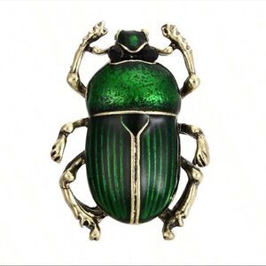 Vintage Inspired Beetle, Brooch Green & Gold, Beetlejuice, Oogie Boogie,
